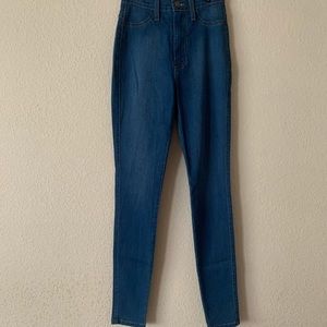 Ultra high waist skinny mom jean stretch nwot USA Xs S Bodycon Denim Curve